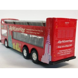 toywonders New York City NYC Double Decker NYC Sightseeing Double Decker Tour Bus Open Top Red 2168D 6 inch Diecast