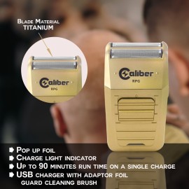 Caliber Pro - RPG Shaver - Professional Close Cutting Foil Shavers with Cleaning Brush - Cordless Hair & Beard Trimmer - Rechargeable Lithium Ion Battery - Balding Machine - Electric Razor for Men