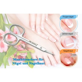 SMI Cuticle Scissors with Travel Case Cuticle Trimmer Small Scissors High Carbon Steel Curved Scissors for Eyelashes and Eyebrows