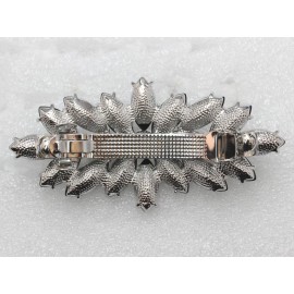 Faship Gorgeous Navy Blue Rhinestone Crystal Floral Hair Barrette Clip