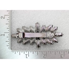 Faship Gorgeous Navy Blue Rhinestone Crystal Floral Hair Barrette Clip