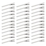 60 Pcs Alligator Curl Clips, Bantoye 3 Inch Flat Single Prong Clips Hair Accessories for Hair Styling, Coloring, Silver