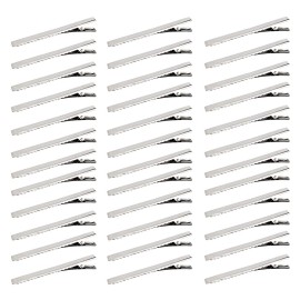 60 Pcs Alligator Curl Clips, Bantoye 3 Inch Flat Single Prong Clips Hair Accessories for Hair Styling, Coloring, Silver