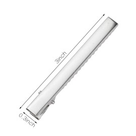 60 Pcs Alligator Curl Clips, Bantoye 3 Inch Flat Single Prong Clips Hair Accessories for Hair Styling, Coloring, Silver