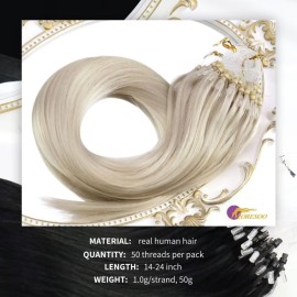 Moresoo Micro Link Hair Extensions Extensions Human Hair Platinum Blonde MicroBead Hair Extensions Real Human Hair Straight Micro Loop Extensions Real Human Hair 22 Inch 50G/50S Moresoo Micro Link Hair Extensions Extensions Human Hair Platinum Blonde MicroBead Hair Extensions Real Human Hair Straight Micro Loop Extensions Real Human Hair 22 Inch 50G/50S