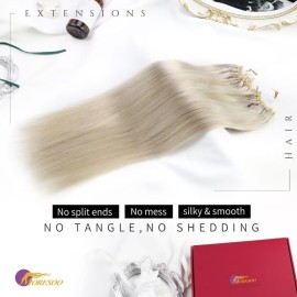 Moresoo Micro Link Hair Extensions Extensions Human Hair Platinum Blonde MicroBead Hair Extensions Real Human Hair Straight Micro Loop Extensions Real Human Hair 22 Inch 50G/50S Moresoo Micro Link Hair Extensions Extensions Human Hair Platinum Blonde MicroBead Hair Extensions Real Human Hair Straight Micro Loop Extensions Real Human Hair 22 Inch 50G/50S