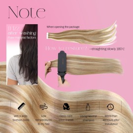 Moresoo Tape in Hair Extensions Human Hair Highlighted Blonde Hair Extensions Real Human Hair Tape in Seamless Extensions Human Hair Remy Straight Tape in Thick Hair 14 Inch P6/60 20pcs 50g
