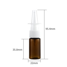 4PCS 10ML Empty Refillable Amber Glass Nasal Spray Bottle Pump Sprayers Container for Nasal Irrigation Spray Saline Water Applications