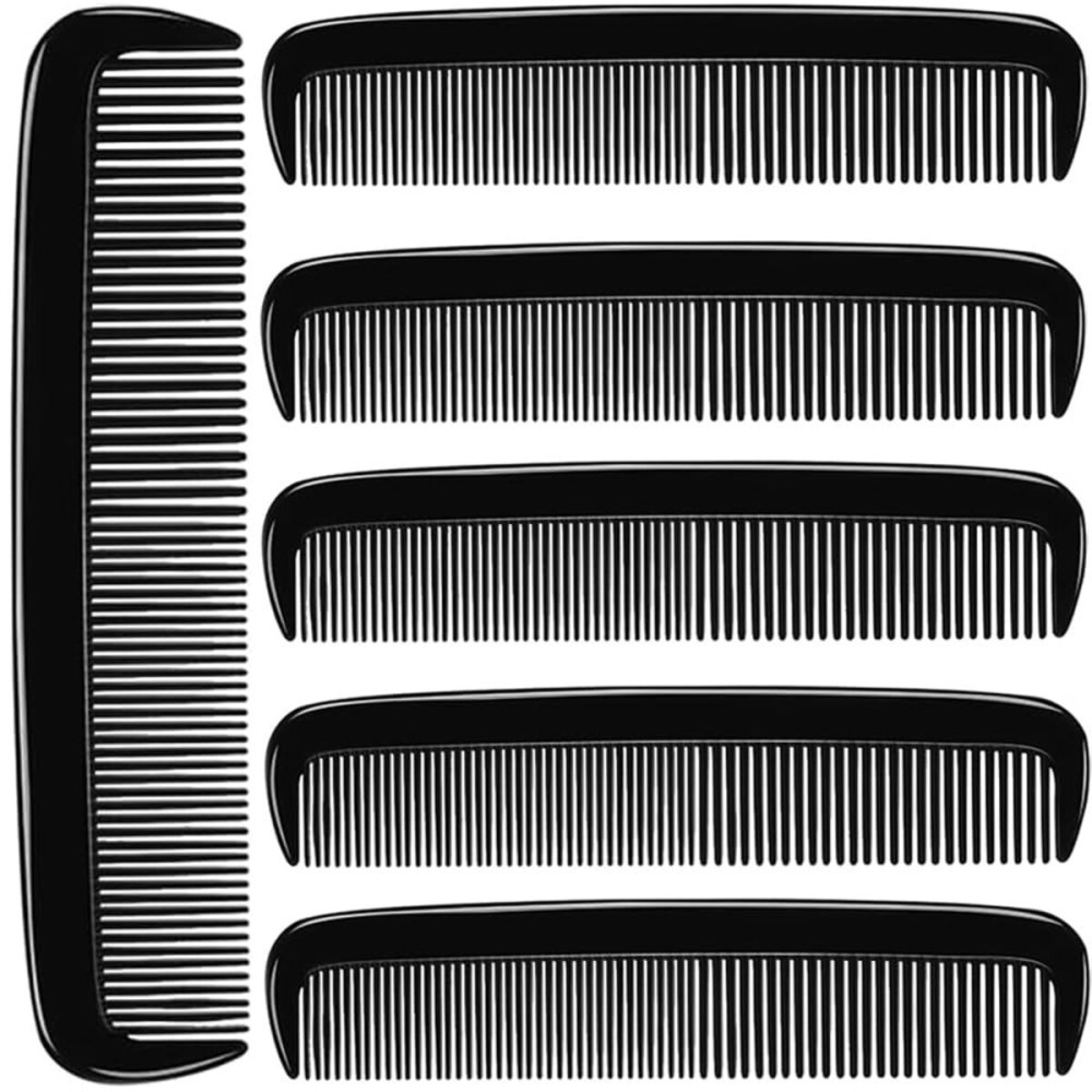LUXXII (6 Pack) 5 Pocket Hair Comb Beard & Mustache Combs for Men\'s Hair Beard Mustache and Sideburns