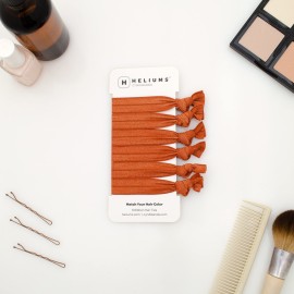 Cyndibands Elastic Hair Ties - Copper Orange - Gentle Hold Ribbon Ponytail Holders, 6 Count Cyndibands Elastic Hair Ties - Copper Orange - Gentle Hold Ribbon Ponytail Holders, 6 Count