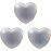 Stephanie Imports Set of 3 Heart Shaped Dual Color Compact Mirrors with Brushed Metal Finish (Silver & Gold)