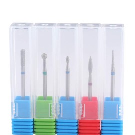 MZCMSL Russian Manicure Drill Bits, Cylinder/Ball/Flame/Needle Cuticle Bit,3/32 Shank Diamond Nail Drill Bit,5pcs MZCMSL Russian Manicure Drill Bits, Cylinder/Ball/Flame/Needle Cuticle Bit,3/32 Shank Diamond Nail Drill Bit,5pcs