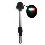 Pactrade Marine LED Green Red Navigation Bow Light 12 SS304 Pole Collar Plug-in (Without 2-Prong Nylon Base Black Socket)