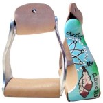 Showman Lightweight Twisted Angled Aluminum Stirrups w/Painted Catch My Dreams Design