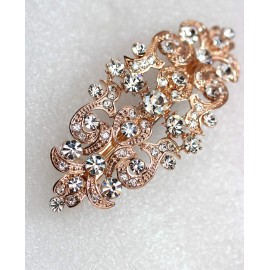 Faship Gorgeous Clear Crystal Floral Hair Barrette Clip Faship Gorgeous Clear Crystal Floral Hair Barrette Clip
