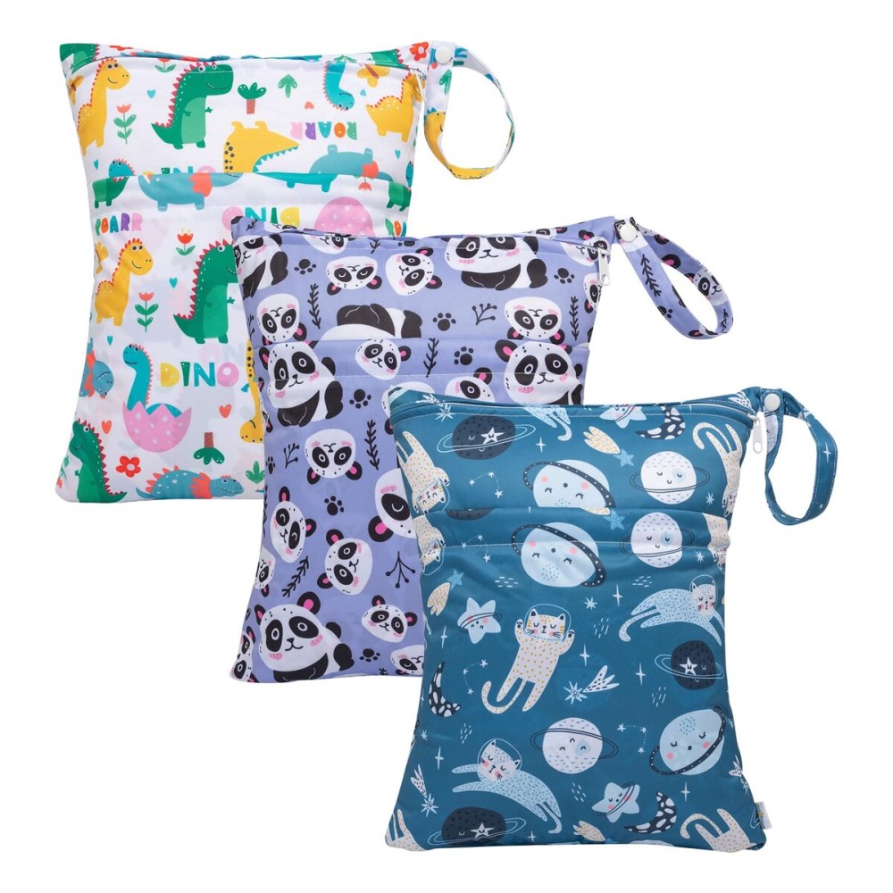 babygoal Wet Dry Bags for Baby Cloth Diapers, Washable Travel Bags,Beach,Pool,Gym Bag for Swimsuits &Wet Clothes with Two Zippered Pockets 3 Pack, 3LN04 babygoal Wet Dry Bags for Baby Cloth Diapers, Washable Travel Bags,Beach,Pool,Gym Bag for Swimsuits &Wet Clothes with Two Zippered Pockets 3 Pack, 3LN04