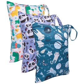 babygoal Wet Dry Bags for Baby Cloth Diapers, Washable Travel Bags,Beach,Pool,Gym Bag for Swimsuits &Wet Clothes with Two Zippered Pockets 3 Pack, 3LN04 babygoal Wet Dry Bags for Baby Cloth Diapers, Washable Travel Bags,Beach,Pool,Gym Bag for Swimsuits &Wet Clothes with Two Zippered Pockets 3 Pack, 3LN04