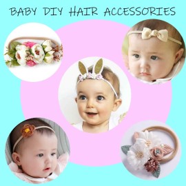 inSowni 50 Pack Super Soft Stretchy DIY Solid Nylon Headbands Baby Hair Bands One Size Fits All (Black)