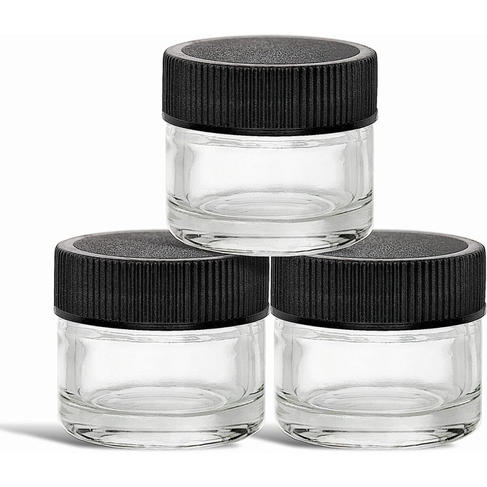 (200 Pack) 5ml Thick Glass Jars with Black Lids - Airtight Containers for Oil, Lip Balm, Wax, Cosmetics - Mini Refillable Jars Great for Travel, Samples, & More (200 Pack) 5ml Thick Glass Jars with Black Lids - Airtight Containers for Oil, Lip Balm, Wax, Cosmetics - Mini Refillable Jars Great for Travel, Samples, & More