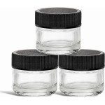 (200 Pack) 5ml Thick Glass Jars with Black Lids - Airtight Containers for Oil, Lip Balm, Wax, Cosmetics - Mini Refillable Jars Great for Travel, Samples, & More