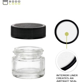 (200 Pack) 5ml Thick Glass Jars with Black Lids - Airtight Containers for Oil, Lip Balm, Wax, Cosmetics - Mini Refillable Jars Great for Travel, Samples, & More (200 Pack) 5ml Thick Glass Jars with Black Lids - Airtight Containers for Oil, Lip Balm, Wax, Cosmetics - Mini Refillable Jars Great for Travel, Samples, & More
