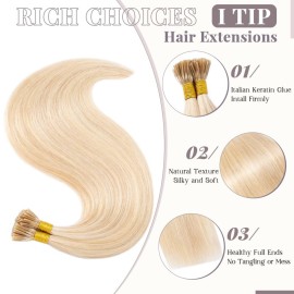 Rich Choices I Tip Hair Extensions Human Hair,100 Strands 0.5g/Strands,100% Real Remy Human Hair Extension Pre Bonded Keratin Stick In 22 Inch 18P613 Ash Blonde Highlight Bleach Blonde Rich Choices I Tip Hair Extensions Human Hair,100 Strands 0.5g/Strands,100% Real Remy Human Hair Extension Pre Bonded Keratin Stick In 22 Inch 18P613 Ash Blonde Highlight Bleach Blonde