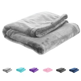 UOZZI BEDDING All-Season Gray Flannel Fleece Baby Blanket for Girls & Boys - Ultra Soft Plush Thin Kids Toddler Blanket for Crib, Pram Strollers, Sofa, 100% Microfiber Polyester 27x39