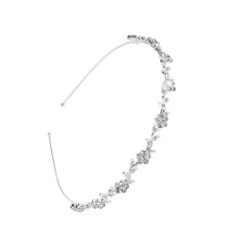 SUWOW Bridal Headband Bridal Headpieces for Wedding Crystal Headband Stylish Rhinestones Princess Crown Flower Leaf Tiara Headband Wedding Tiaras for Bride Prom Headband for Women Girl Adult Kids