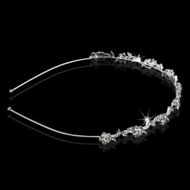 SUWOW Bridal Headband Bridal Headpieces for Wedding Crystal Headband Stylish Rhinestones Princess Crown Flower Leaf Tiara Headband Wedding Tiaras for Bride Prom Headband for Women Girl Adult Kids