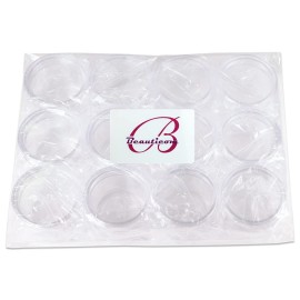 Beauticom 30g/30ml (1 fl. oz.) Double Wall Clear Plastic Leak Proof Jars with Flat Top Lids for Creams, Lotions, Make Up, Powders, Glitters, and more... (Color: Clear, Pieces: 12)