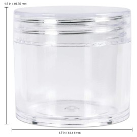 Beauticom 12 Pieces 1 oz. USA Acrylic Round Clear Jars with Flat Top Lids for Creams, Lotion, Make Up, Cosmetics, Samples, Herbs, Ointment (12 Pieces Jars + Lids, CLEAR) Beauticom 12 Pieces 1 oz. USA Acrylic Round Clear Jars with Flat Top Lids for Creams, Lotion, Make Up, Cosmetics, Samples, Herbs, Ointment (12 Pieces Jars + Lids, CLEAR)