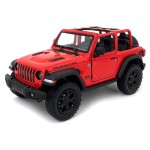 KiNSMART - Jeep Wrangler Rubicon Off Road 4x4 5 inch 1:34 Scale Die Cast Model Replica Toy Car (Red Opentop)