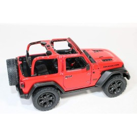 KiNSMART - Jeep Wrangler Rubicon Off Road 4x4 5 inch 1:34 Scale Die Cast Model Replica Toy Car (Red Opentop)