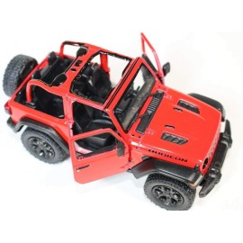 KiNSMART - Jeep Wrangler Rubicon Off Road 4x4 5 inch 1:34 Scale Die Cast Model Replica Toy Car (Red Opentop)