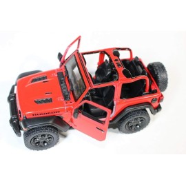 KiNSMART - Jeep Wrangler Rubicon Off Road 4x4 5 inch 1:34 Scale Die Cast Model Replica Toy Car (Red Opentop)