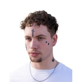 Thug Ink Temporary Tattoos - Volume II - 6-Piece Set | Dagger, Ice Cream Cone, Crown & More | Water-Transfer Face Tattoos - Fun Fake Ink for Parties, Costumes & Vibes