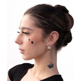 Thug Ink Temporary Tattoos - Volume II - 6-Piece Set | Dagger, Ice Cream Cone, Crown & More | Water-Transfer Face Tattoos - Fun Fake Ink for Parties, Costumes & Vibes