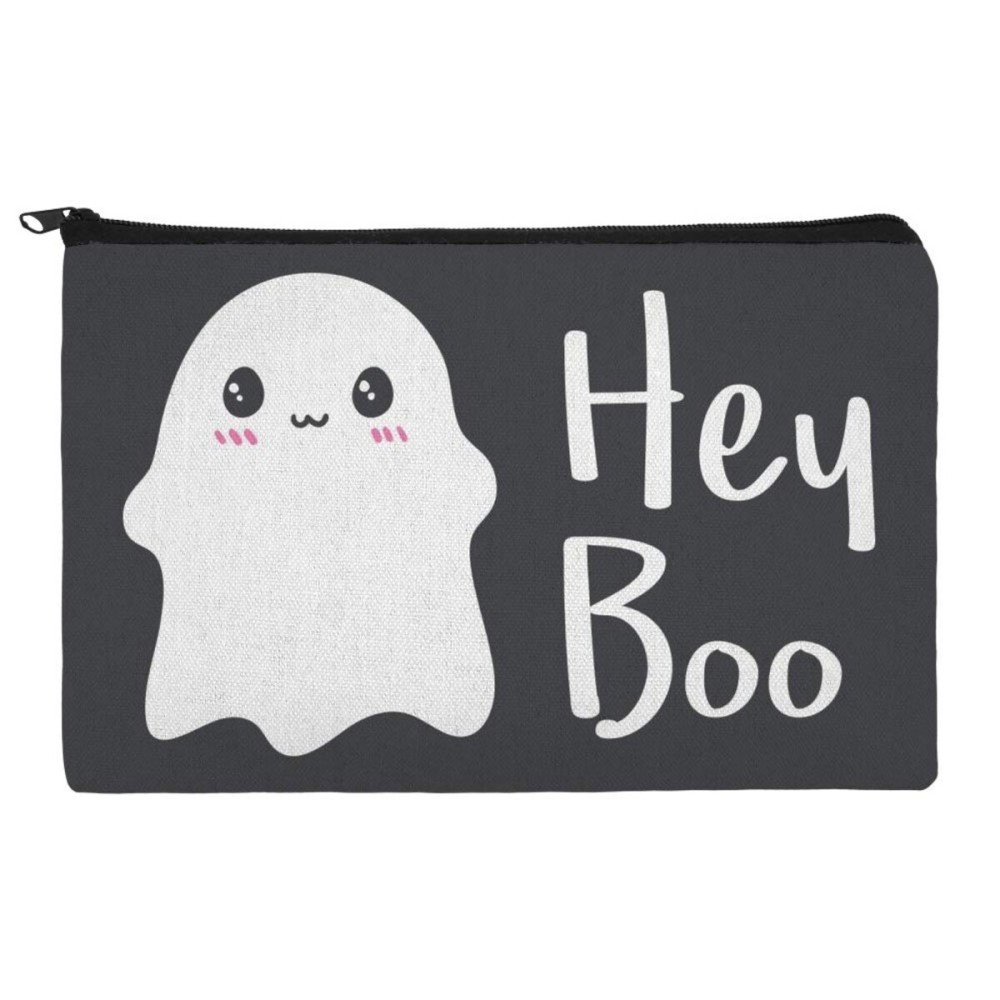 Hey Boo Cute Kawaii Ghost Makeup Cosmetic Bag Organizer Pouch