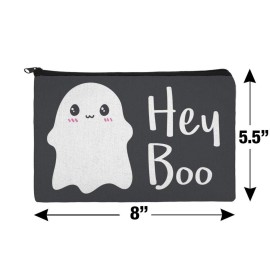 Hey Boo Cute Kawaii Ghost Makeup Cosmetic Bag Organizer Pouch