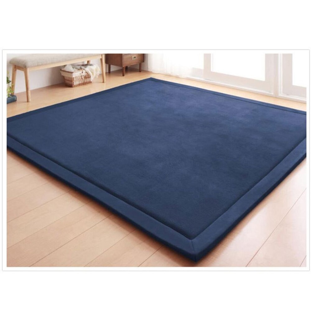 Loartee Coral Velvet Crawling Rug - Area Rug (5.0\'x 6\'8, Dark Blue) for Toddler Children Play Mat Yoga Mat Exercise Pads Carpet