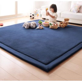 Loartee Coral Velvet Crawling Rug - Area Rug (5.0\'x 6\'8, Dark Blue) for Toddler Children Play Mat Yoga Mat Exercise Pads Carpet