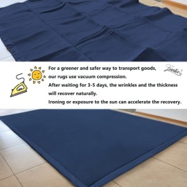 Loartee Coral Velvet Crawling Rug - Area Rug (5.0\'x 6\'8, Dark Blue) for Toddler Children Play Mat Yoga Mat Exercise Pads Carpet