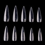 Yimart Stiletto Nail Art Tips - Long Stiletto Nail Tips - Sharp False Nail Tips - 500Pcs Clear Long Sharp Stiletto Artificial Fake Nail Art Tips False Nails (Clear)