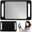 Large Hand Mirror with Double Handle - Rectangular Hand Held Mirror with Handle - Hair Salon Equipment Hairstylist and Barber Accessories (Black)