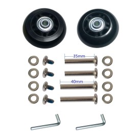 Ricrrover Luggage Suitcase Wheels 70mm x 24mm/2.75x0.94 w/ABEC 608zz Skate Inline Outdoor Replacement Wheels, One Set of (2) (OD:70 W:24 ID:6 Axles:35 & 40mm)