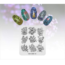 KADS 5Pcs/Set Nail Template Nail Art Template Decoration Tool Flower Image Plate