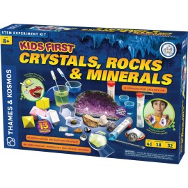 Thames & Kosmos Kids First Crystals, Rocks & Minerals Science Experiment Kit, Intro to Geology, Mineralogy & Crystal Growing for Early Learners