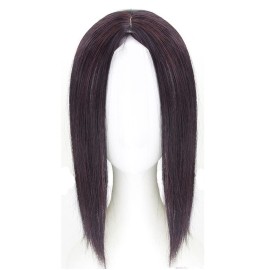 LesafeV Clip In Forehead Hairpiece Straight Middle Part Neck-Length Women Hair Topper Extension Light Brown