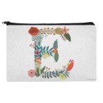 GRAPHICS & MORE Letter E Floral Monogram Initial Makeup Cosmetic Bag Organizer Pouch