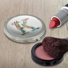 GRAPHICS & MORE Letter K Floral Monogram Initial Compact Travel Purse Handbag Makeup Mirror